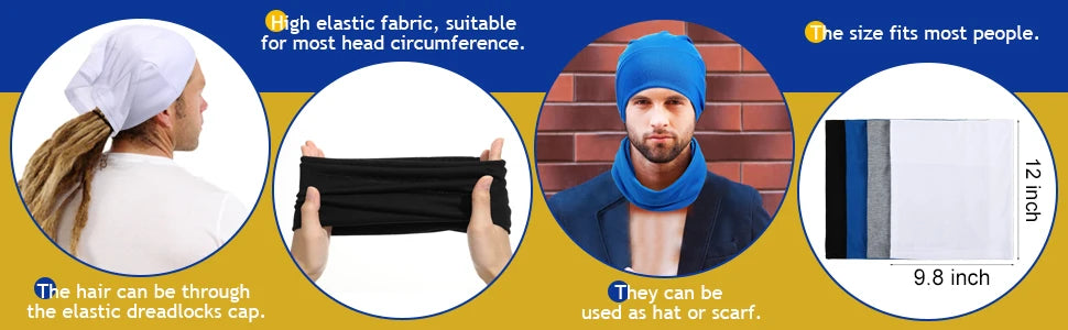 Spandex Dreadlock Tube Cap – Elastic Satin Hair Wrap for Sleeping