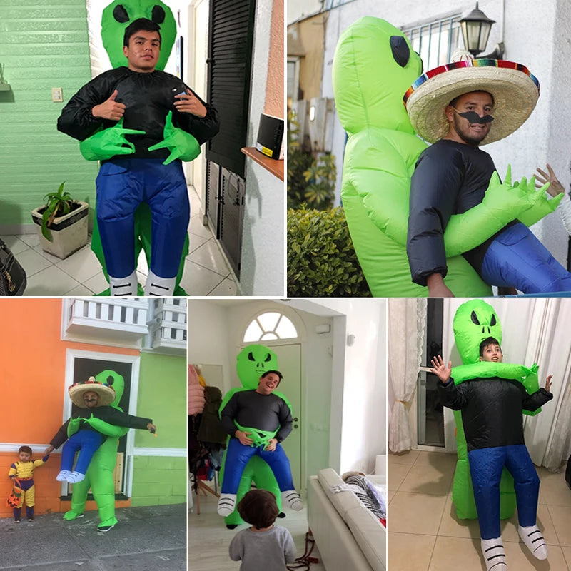 Inflatable Alien Monster Suit – Green Cosplay Costume for Adult Parties