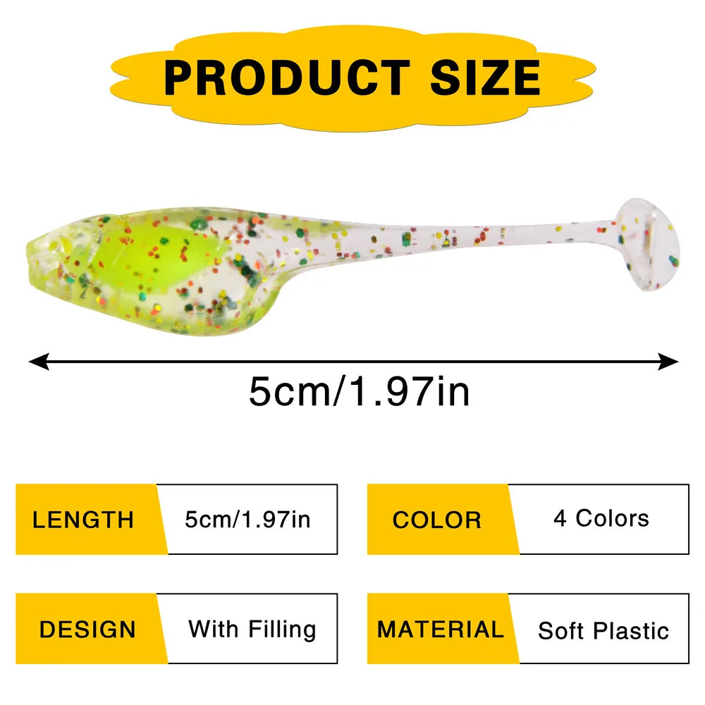 Luminous Silicone Fishing Lures – 5cm Floating Swimbaits for Trout Fishing
