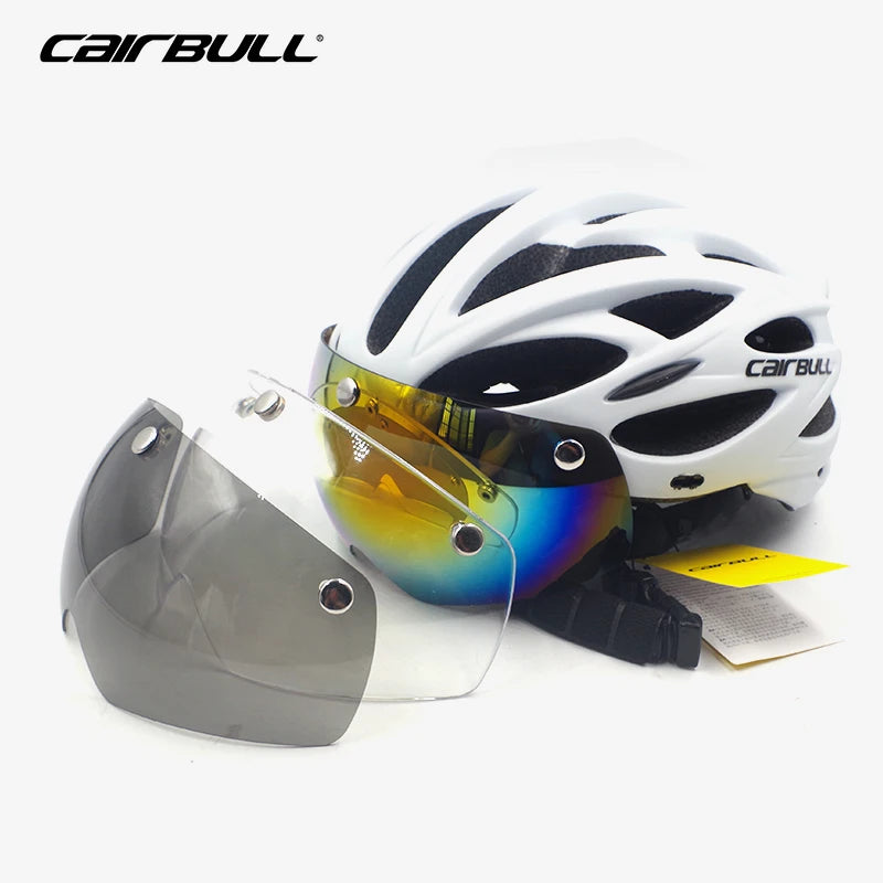 Adjustable Cycling Helmet – LED Light Visor for Road and Mountain Bike
