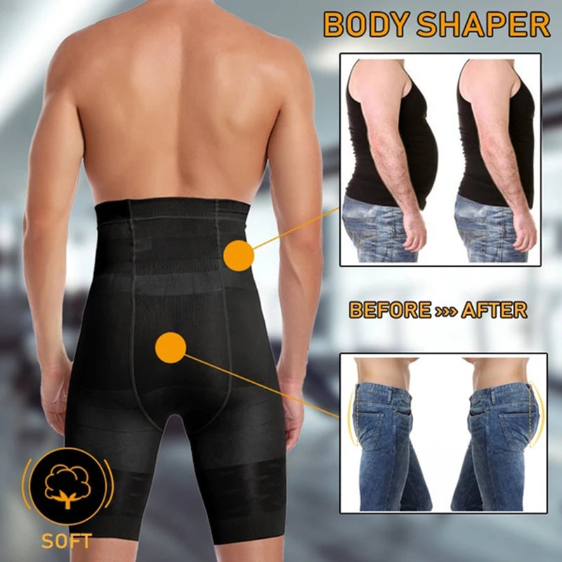 Compression Waist Trainer Shorts – Slimming Body Shaper for Men