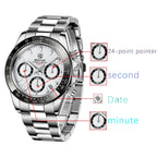 BENYAR Stainless Steel Chronograph Watch – Luxury Quartz for Men