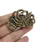 Solid Brass Crab Figurine – Antique Bronze Tea Pet for Home Decoration