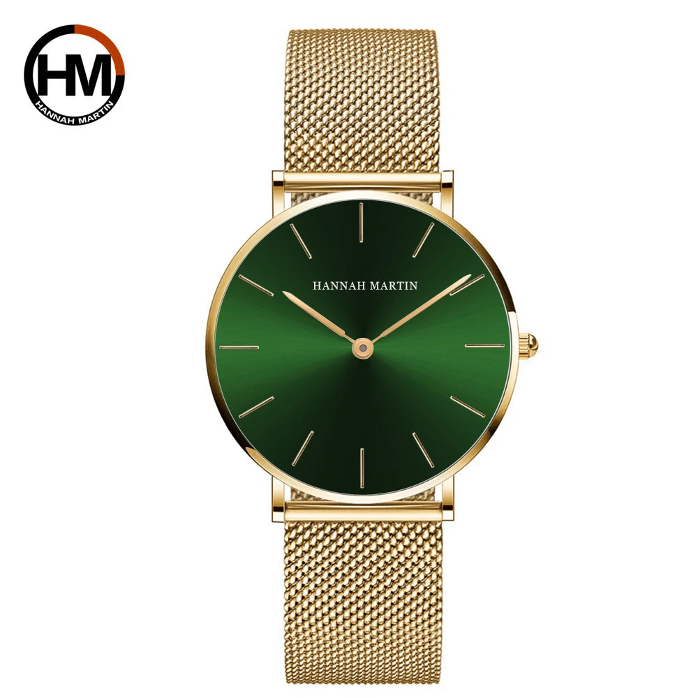 Rose Gold Stainless Steel Watch – Japan Quartz Waterproof for Ladies