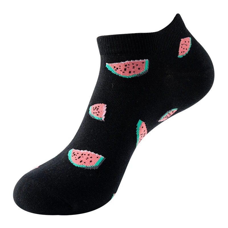 Avocado Cotton Boat Socks – Funny Fruit Pattern for Men and Women