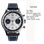 Sugess 1963 Mechanical Chronograph Watch – Sapphire Pilot Style for Men