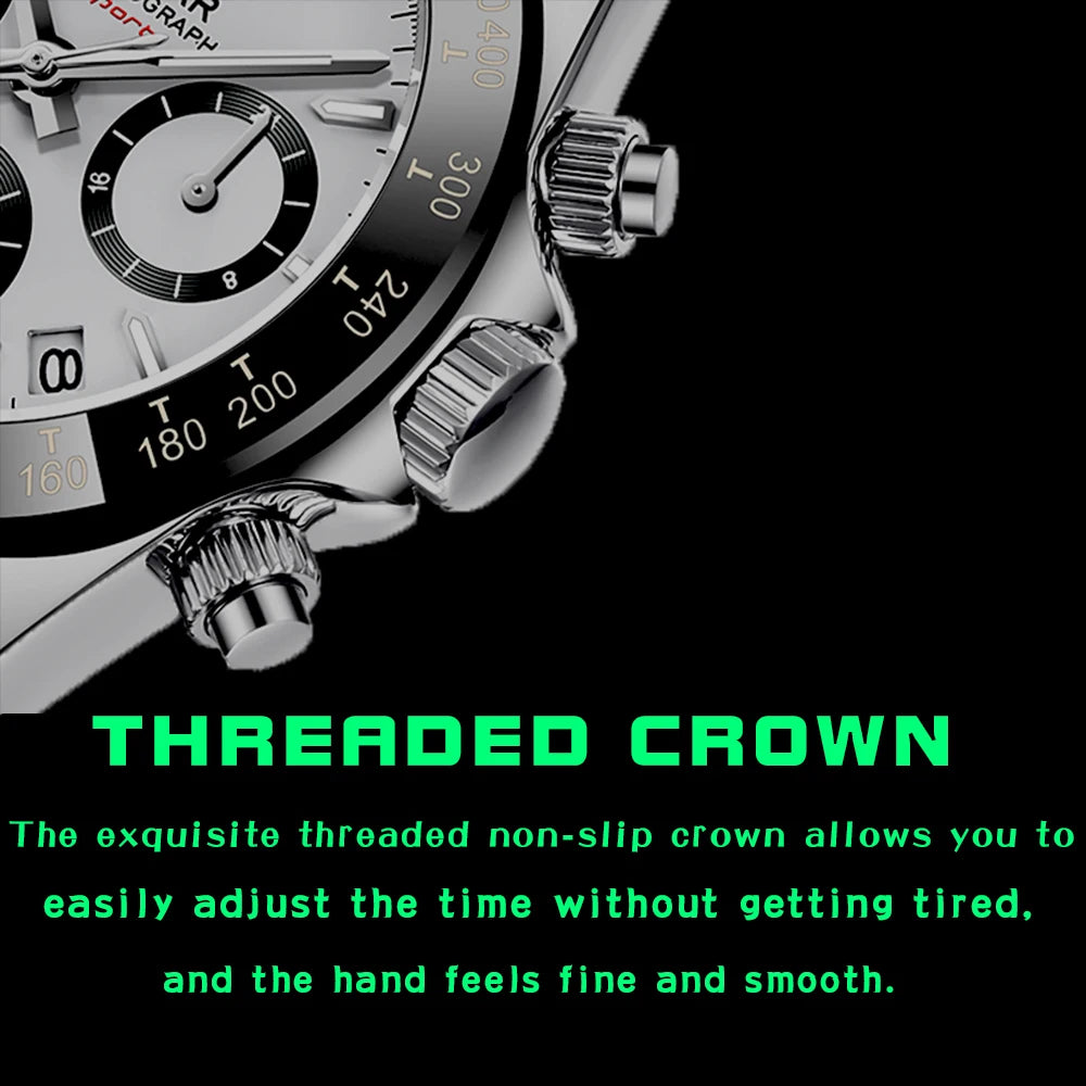 BENYAR Stainless Steel Chronograph Watch – Luxury Quartz for Men