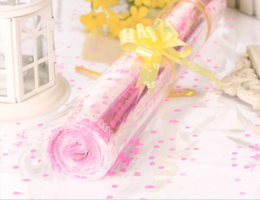 Transparent OPP Plastic Bags – Heart Print Gift Packaging for Party Favors