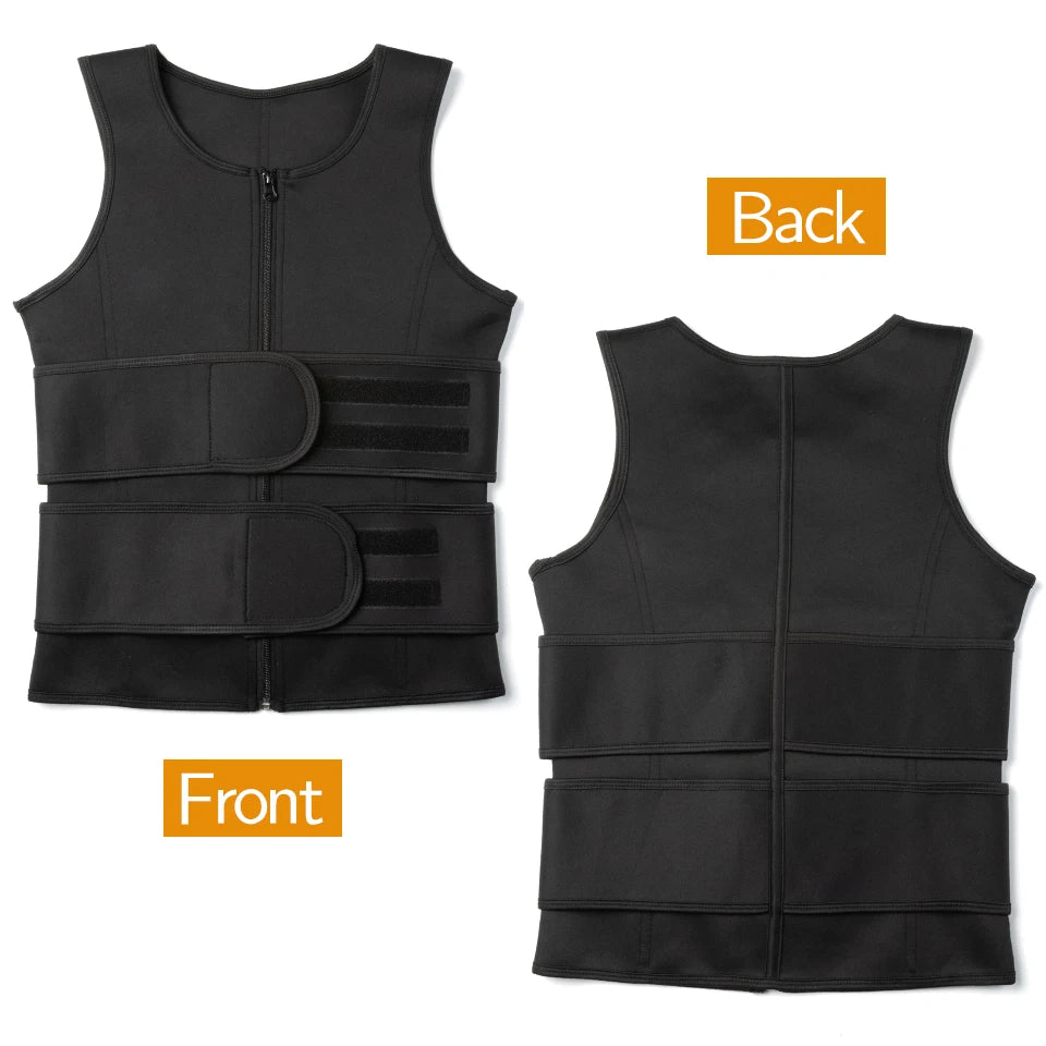 Men Sweat Sauna Vest – Neoprene Body Shaper for Gym Weight Loss