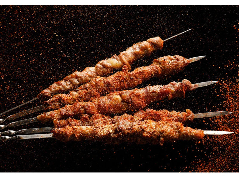Stainless Steel Barbecue Skewers – Reusable Metal Kebabs for Outdoor Cooking