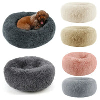100cm Plush Donut Pet Bed – Calming Round Mat for Large Dogs and Cats
