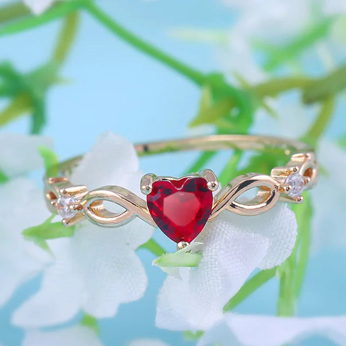 Zircon Heart Ring – Minimalist Finger Jewelry for Romantic Birthday Gifts