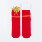 Novelty Food Print Crew Socks – Funny Cartoon Cotton Socks for Casual Wear