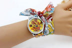 Fabric Wristwatch – Silver Quartz Analog Timepiece for Women