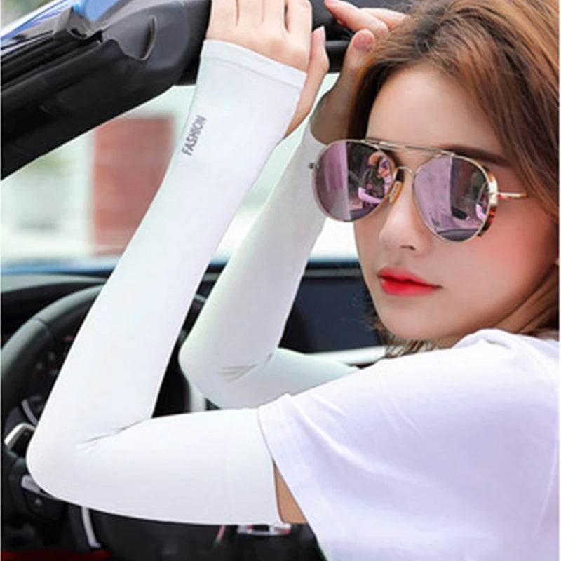 Ice Silk Arm Sleeves – UV Protection for Cycling Sports and Driving