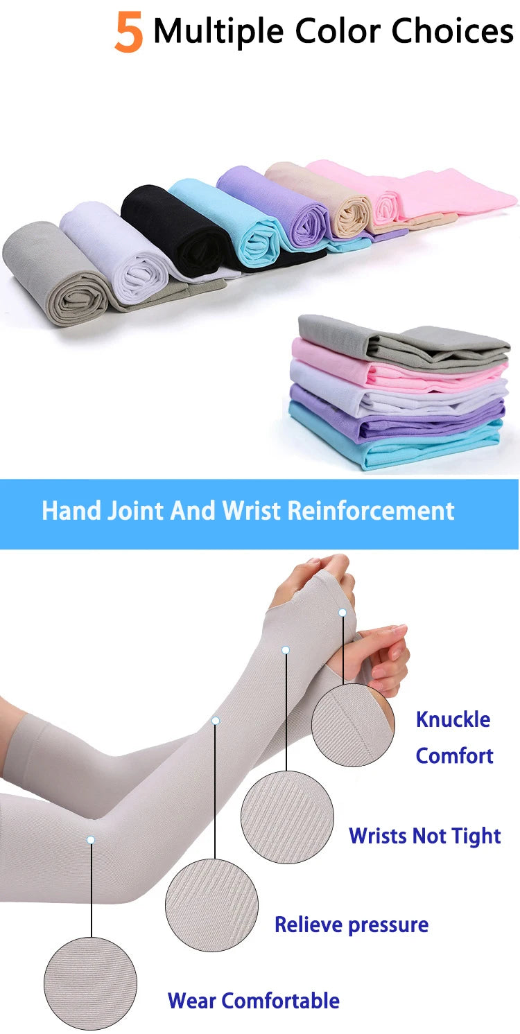 Ice Silk Arm Sleeves – UV Protection for Cycling Sports and Driving