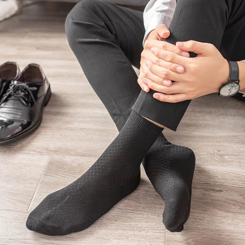 Bamboo Fiber Compression Socks – Men's Business Casual Dress for Comfort