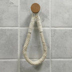 Adhesive Hemp Paper Towel Holder – Wall Mounted Rack for Bathroom Storage