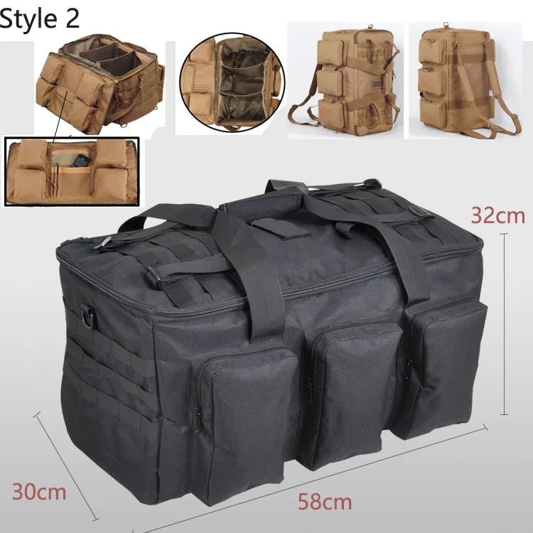 55L Tactical Duffel Backpack – Large Men's Bag for Hiking Travel and Gym