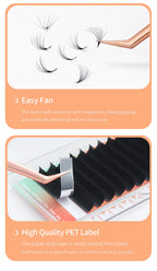 Easy Fanning Volume Lashes – Premium Matte Soft Extensions for Eyelash Artistry