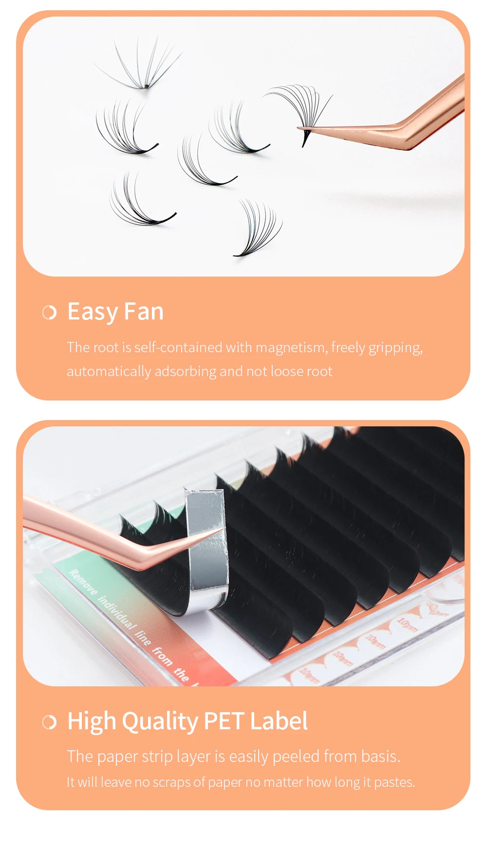 Easy Fanning Volume Lashes – Premium Matte Soft Extensions for Eyelash Artistry