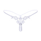 Lace G-String Thong – Pearl Back Bow Details for Sexy Lingerie