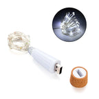 USB Rechargeable Cork Fairy Lights – 2m 20 LED String Lamp for Home Decor