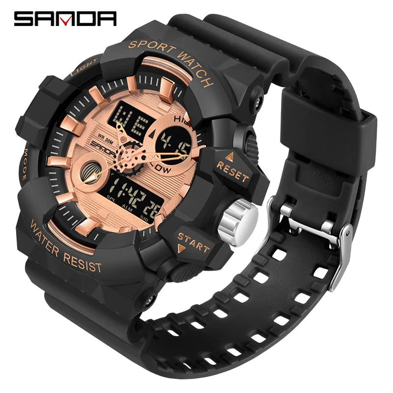 Digital Sports Watch – Waterproof LED Military Timepiece for Outdoor Men