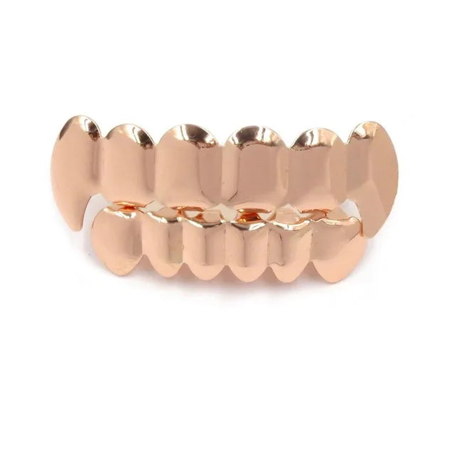 Rose Gold Hip Hop Grillz – Vampire Tooth Caps for Costume Cosplay Party