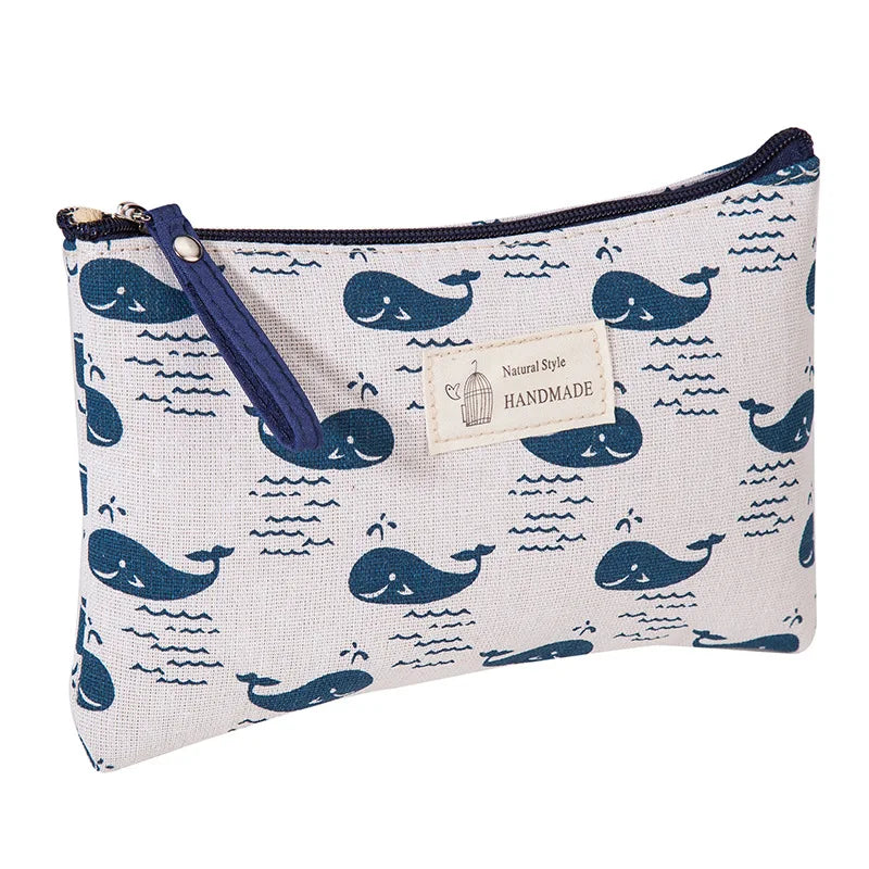 Canvas Small Cosmetic Bag – Portable Makeup Organizer for Travel