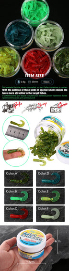 Luminous Rubber Worm Baits – 35mm Soft Swimbait for Freshwater Bass Fishing