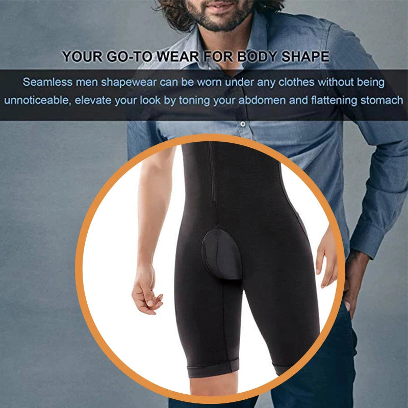 Men's Compression Bodysuit – Tummy Control Shapewear for Slimming and Workout