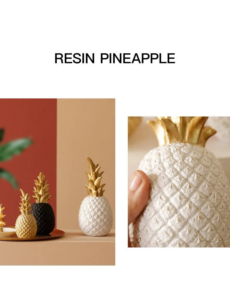 Gold Pineapple Statue – Nordic Metal Art for Modern Home Living Room Decor