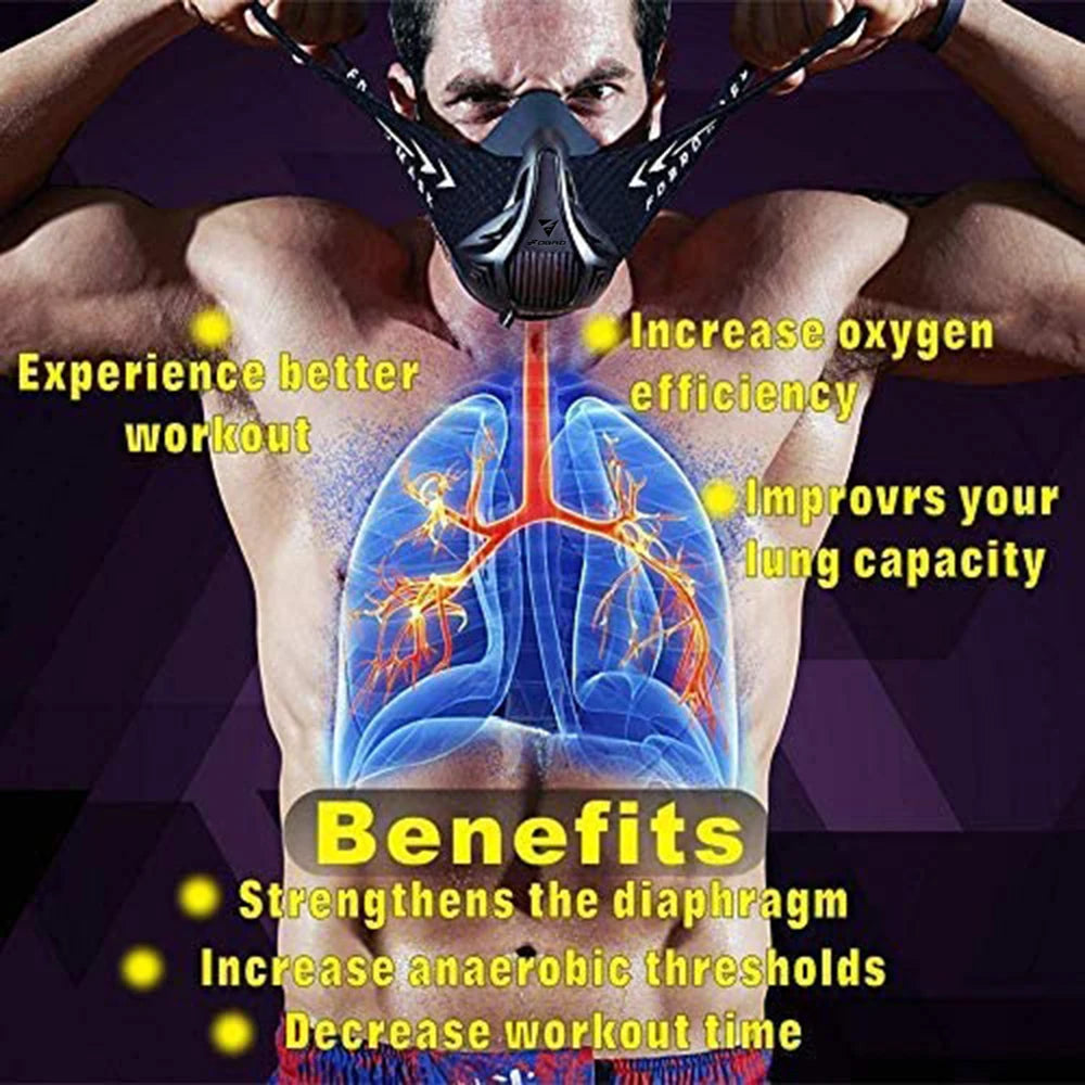 Elevation Training Mask – Black Fitness Gear for Running and Gym Workouts
