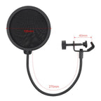 Double Layer Pop Filter – Flexible Mic Wind Screen for Studio Recording