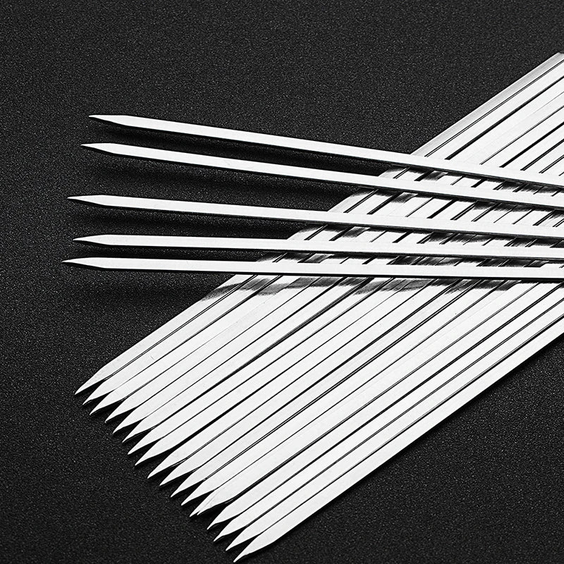 Stainless Steel Barbecue Skewers – Reusable Metal Kebabs for Outdoor Cooking