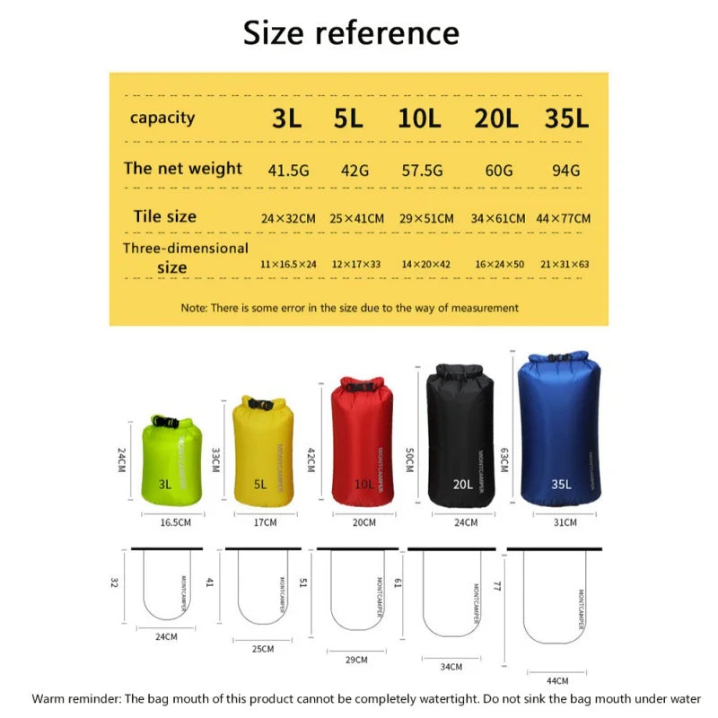 Ultralight Nylon Dry Bag – Waterproof Storage for Kayaking and Swimming