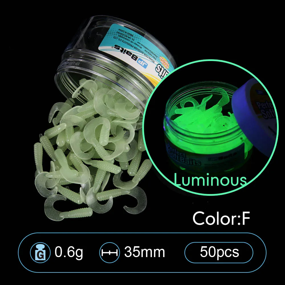 Luminous Rubber Worm Baits – 35mm Soft Swimbait for Freshwater Bass Fishing