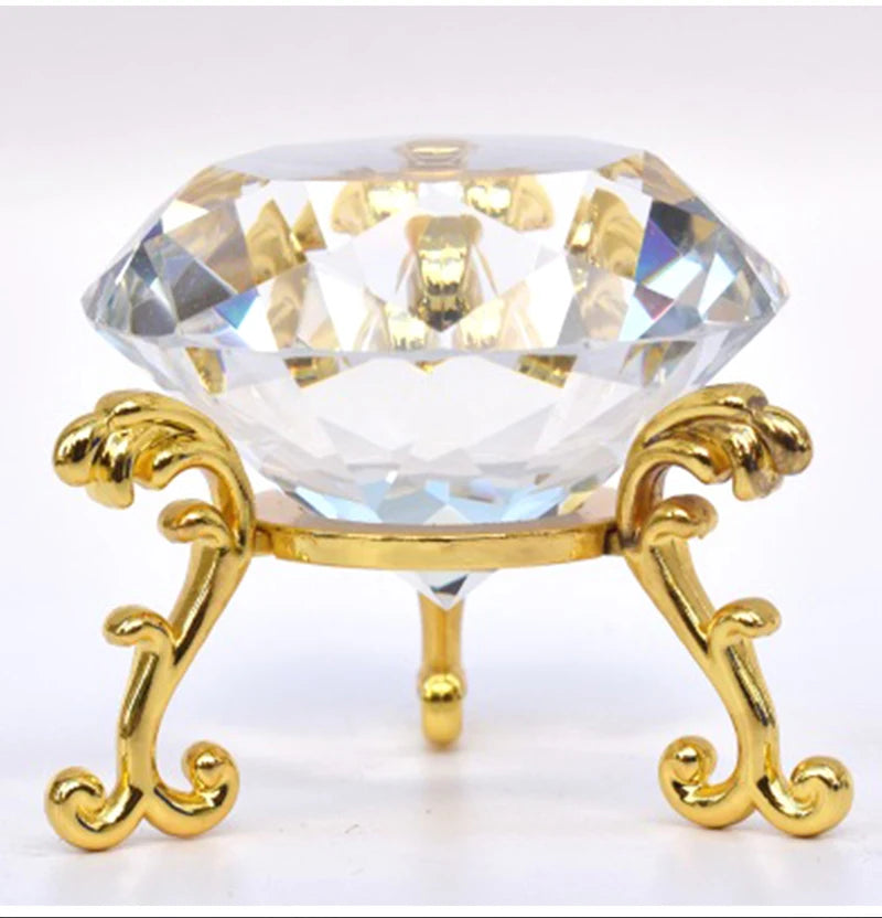 Clear Crystal Diamond Ornament – Glass Home Decor for Wedding and Gifts