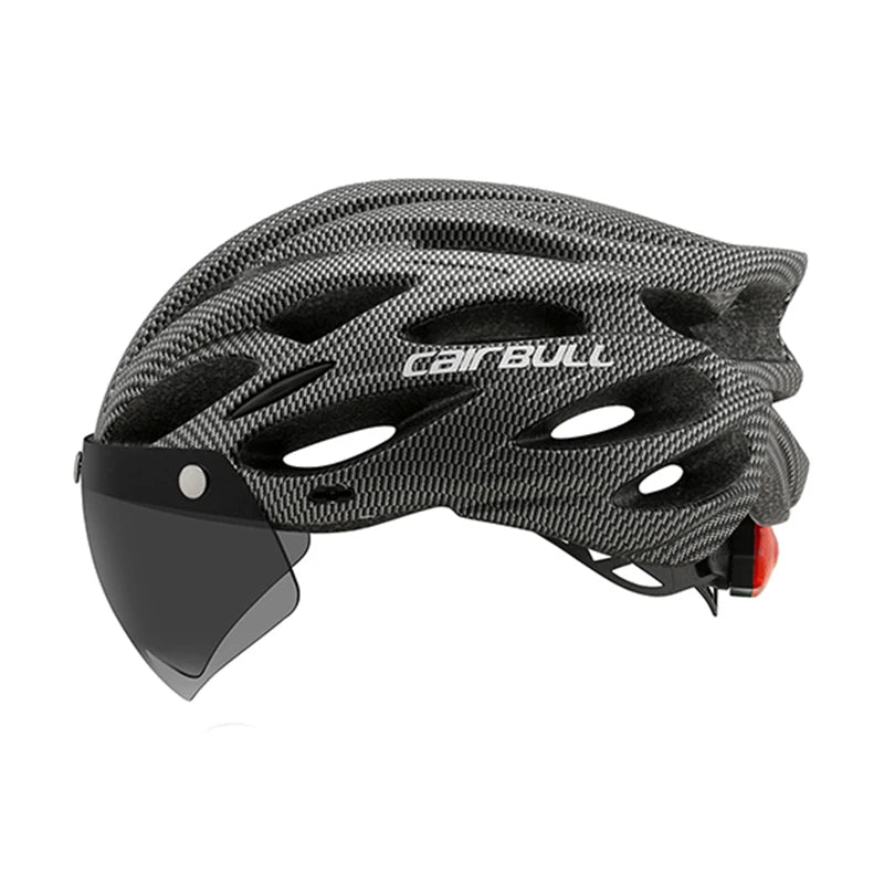 Adjustable Cycling Helmet – LED Light Visor for Road and Mountain Bike