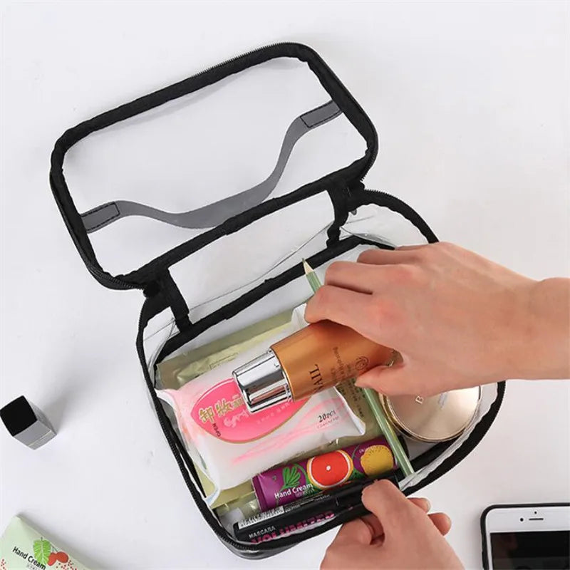 Transparent PVC Cosmetic Bag – Waterproof Makeup Organizer for Travel Toiletries