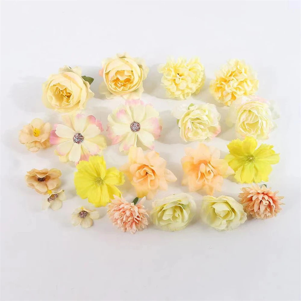 Artificial Flower Heads – Silk Craft Supplies for Wedding Home Decoration