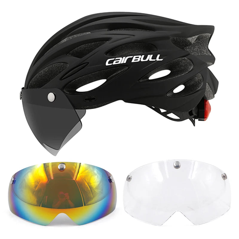 Adjustable Cycling Helmet – LED Light Visor for Road and Mountain Bike