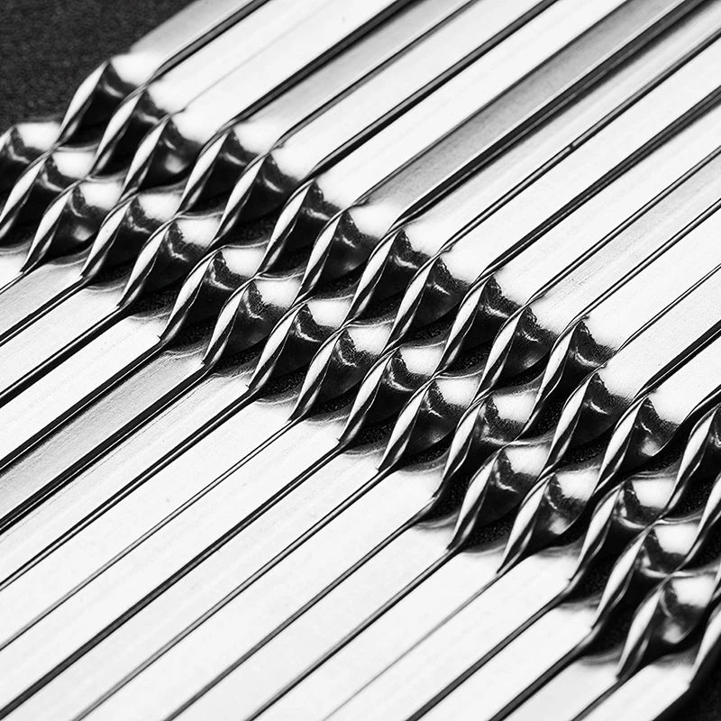 Stainless Steel Barbecue Skewers – Reusable Metal Kebabs for Outdoor Cooking