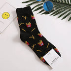 Novelty Food Print Crew Socks – Funny Cartoon Cotton Socks for Casual Wear