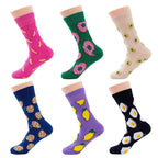 Novelty Food Print Crew Socks – Funny Cartoon Cotton Socks for Casual Wear