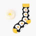 Novelty Food Print Crew Socks – Funny Cartoon Cotton Socks for Casual Wear
