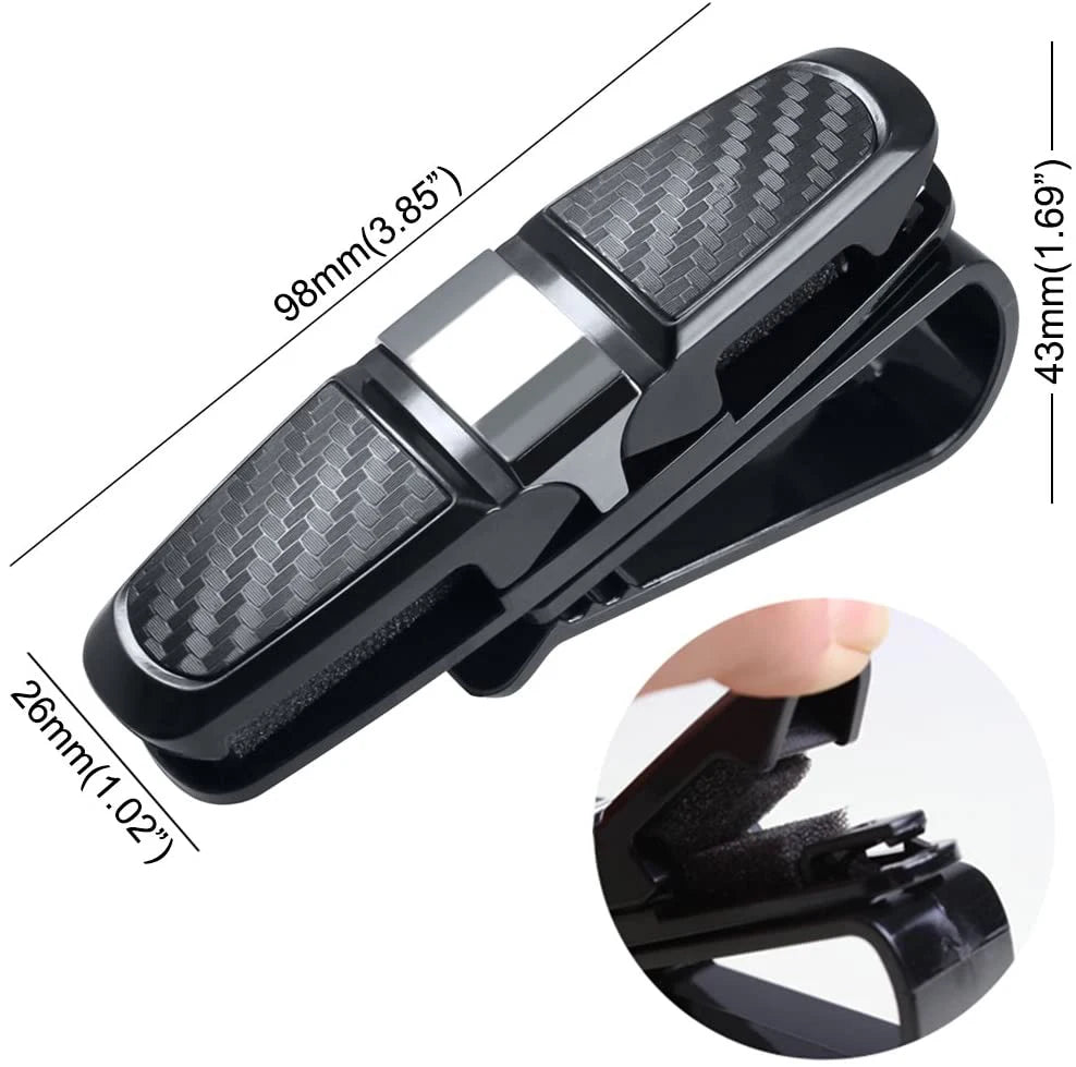 Car Sun Visor Glasses Holder – ABS Eyewear Ticket Clip for Auto Accessories