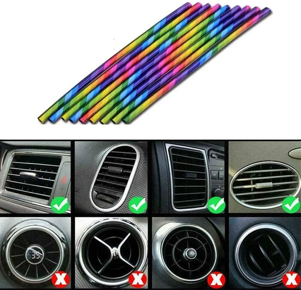 Car Air Vent Trim Strips – U Style Interior Decoration for Auto Dashboard