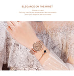 Rose Gold Stainless Steel Watch – Japan Quartz Waterproof for Ladies